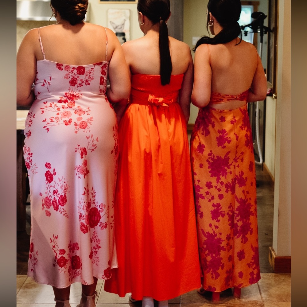Hello Molly Floral Patterned Pink and Orange Dress - Picture 6 of 6